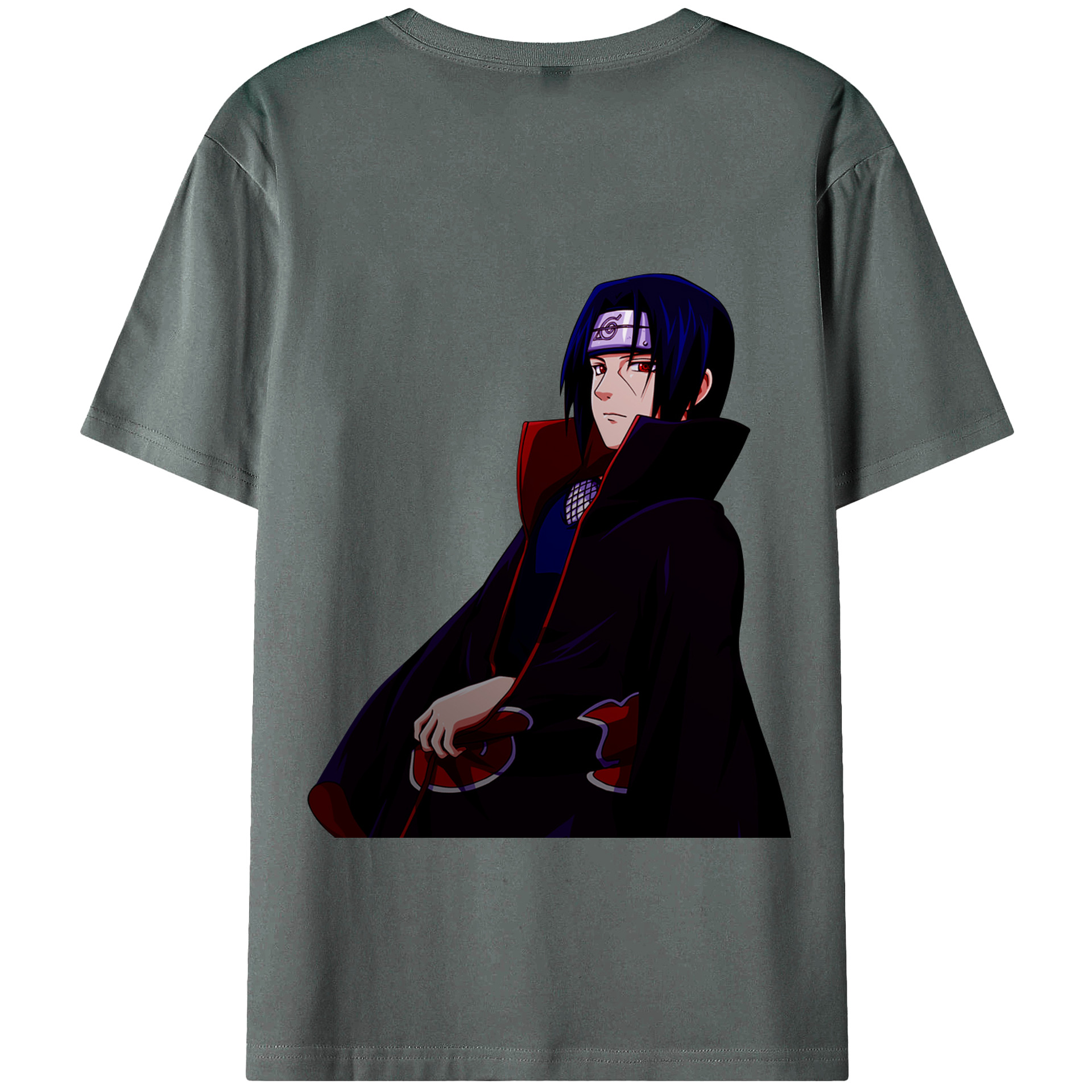 （画像用） NARUTO -ナルト- うちは イタチ Uchiha Itachi 綿100％ メンズ半袖Tシャツ（バックプリント） 通気性